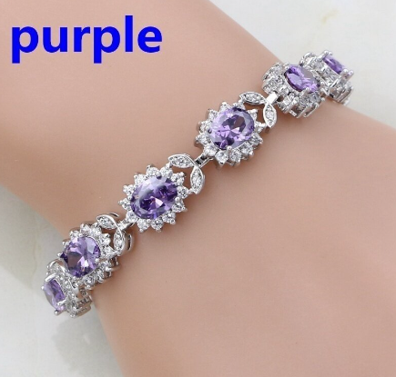 Inlaid Crystal Floral Tennis Bracelet