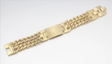 Scripture Cross Curb Chain Bracelet