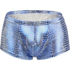 Men's Metallic Snakeskin Low-Waist Boxer Trunks