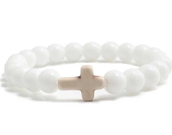 Lava Stone Cross Bracelet