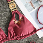 Crystal-Embellished Halter Bikini