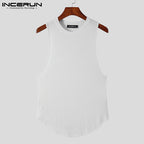 Solid Color O Neck Sleeveless Casual Men's Tank Top