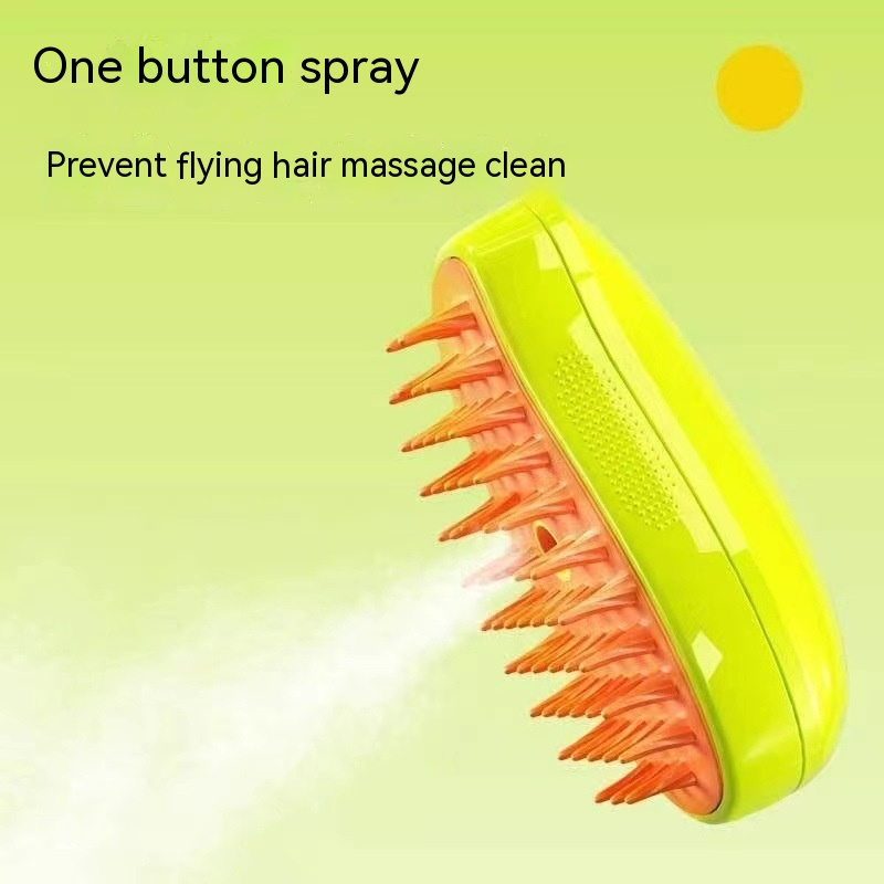 3-in-1 Steamy Pet Grooming Brush for Cats & Dogs, Electric Massage Comb with Silicone Bristles, Removes Loose Hair & Dander, Reduces Shedding, Rechargeable