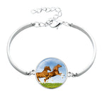 Horse Glass Cabochon Bracelet