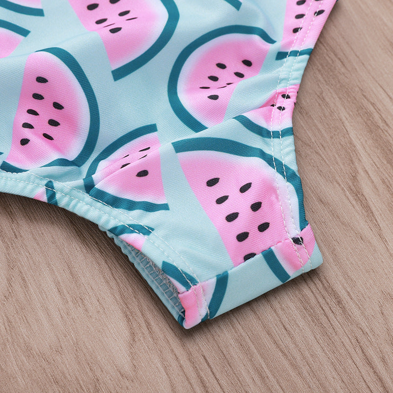 Girls' Watermelon Floral One-Piece Swimsuit