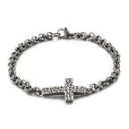 Retro Stainless Steel Cross Chain Bracelet