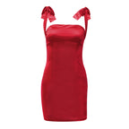 Tie-Bow Strap Bodycon Mini Dress