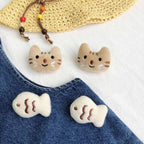 Plush Cat Face Brooch
