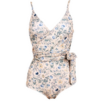 Floral Wrap V-Neck One-Piece Swimsuit
