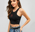 Satin Lace-Up Backless Crop Cami