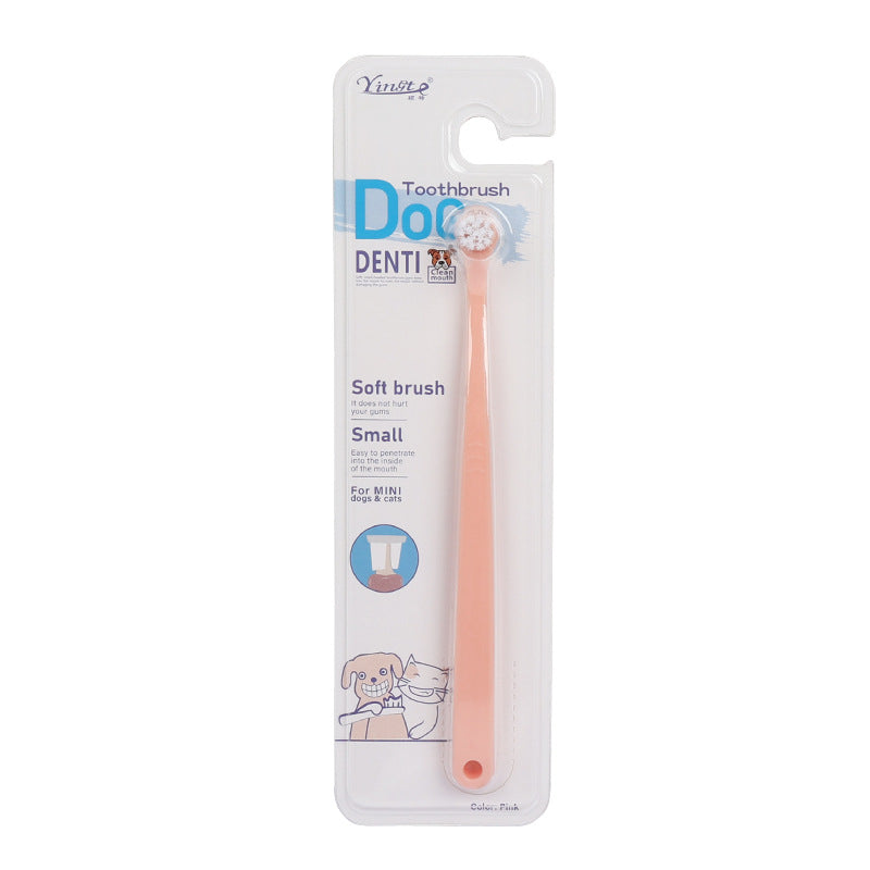 Pet Toothbrush for Small Dogs and Cats Soft Bristle Bent Neck Dental Care Brush Removes Tartar and Plaque Puppy Kitten Oral Hygiene