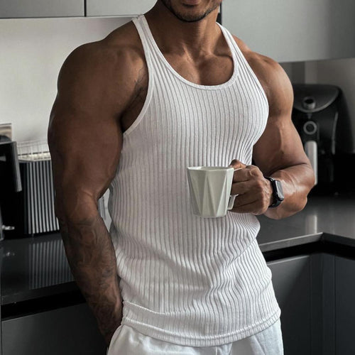 2023 Spring/Summer Men's Knitted Fitness Tank Top