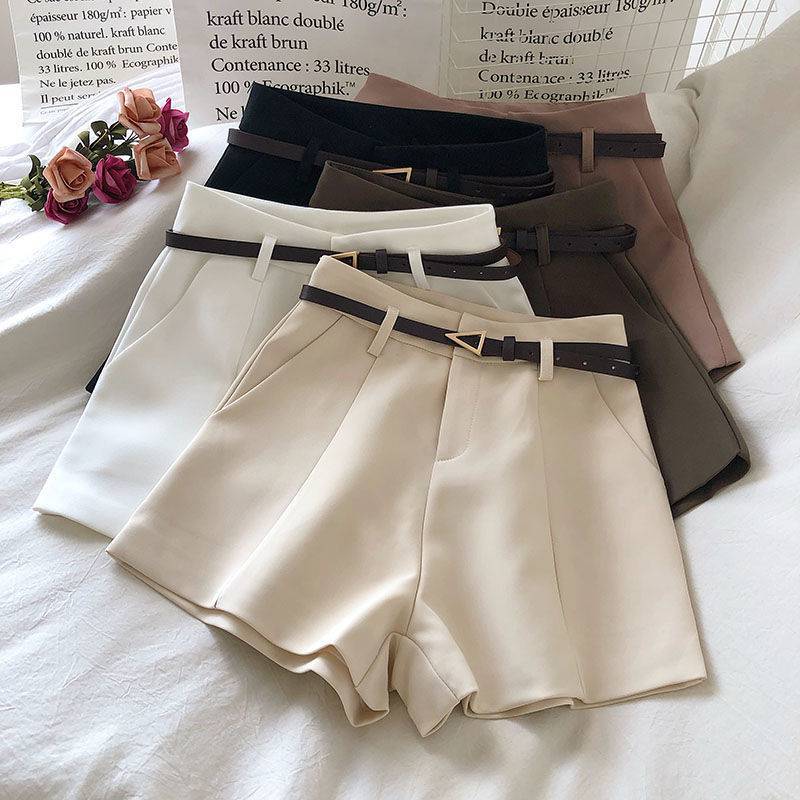 2023 Women's High-Waisted Casual Shorts with Belt