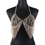 Rhinestone Tassel Body Chain
