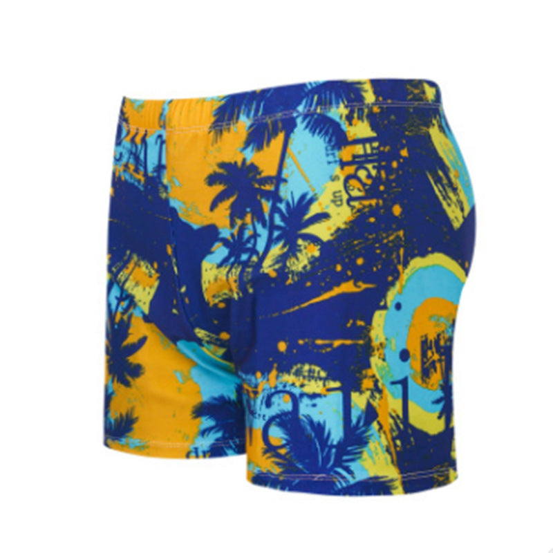 Men's Graffiti Print Boxer Swim Trunks