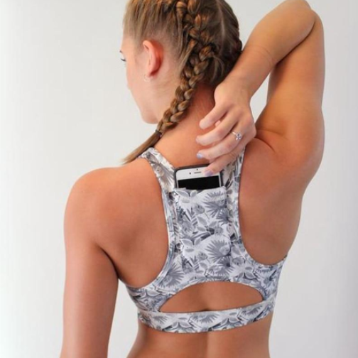Spring Summer New Stylish Back Pocket Sports Bra Tank Top