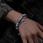 Beaded Cross Charm Bracelet