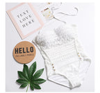 Black Crochet Lace One-Piece Swimsuit
