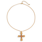 Jeweled Cross Drop Earrings