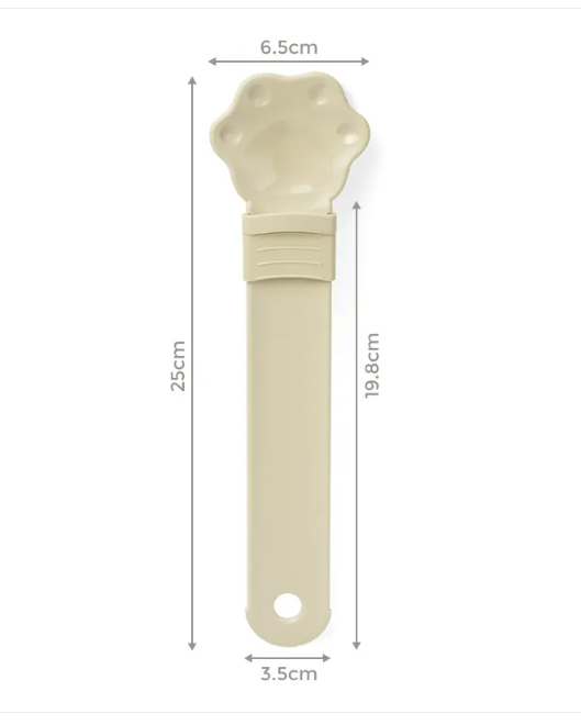 Cat Treat Spoon Feeder, Paw-Shaped Squeeze Spoon for Lickable & Liquid Treats, Mess-Free Long-Handle Feeding Tool for Cats