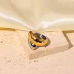 Two-Tone Chunky Dome Stainless Steel Ring