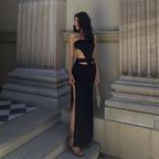 European And American Design Sense Tube Top Hollow Split Dress