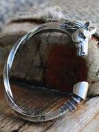 Handmade Silver Horse Head Men's Cuff Bracelet