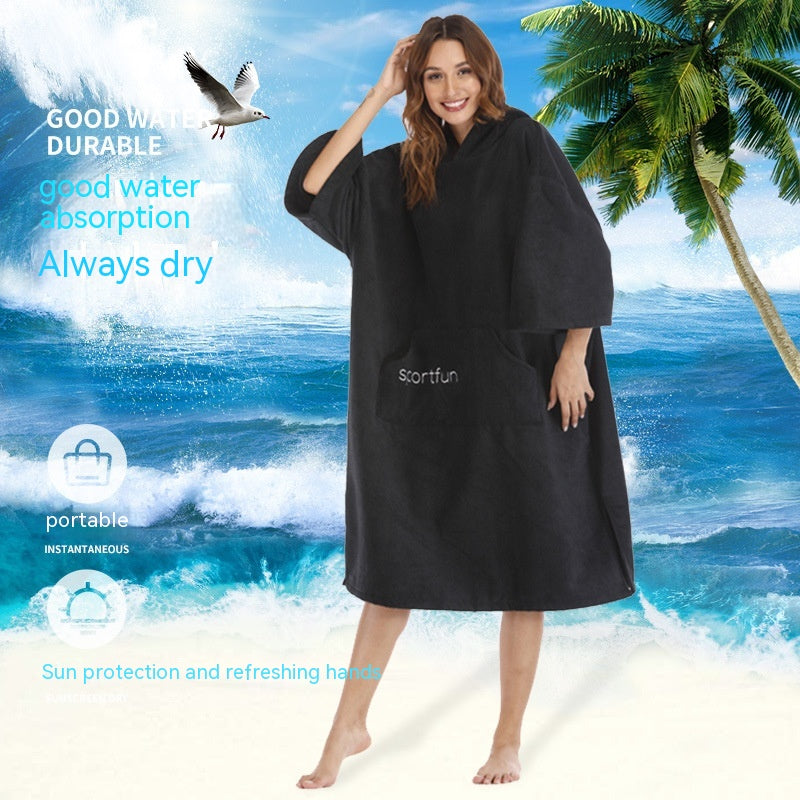 Hooded Microfiber Changing Robe Towel