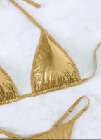 Velvet Triangle Thong Bikini Set