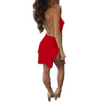Low Cut Slit Dress with Spaghetti Straps