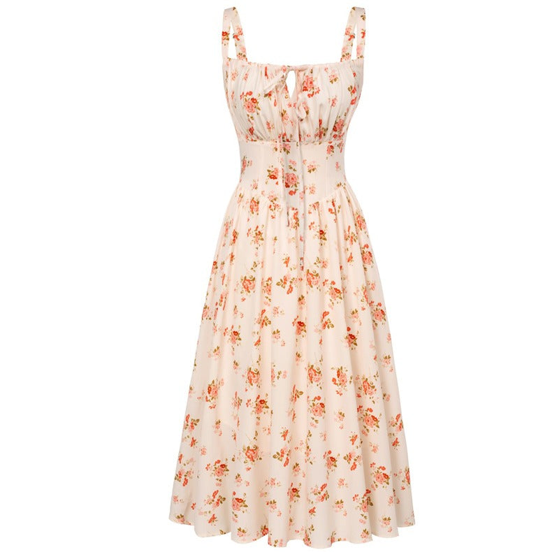 Spaghetti-Strap Floral Print Dress