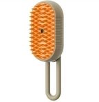 3-in-1 Electric Steam Pet Grooming Brush Rechargeable Self-Cleaning Massage Comb with Silicone Bristles for Cats and Dogs Deshedding and Detangling
