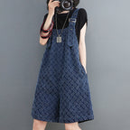 Casual Denim Shorts for Women with Colorful Straps