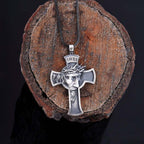 Jesus Face INRI Cross Pendant Necklace