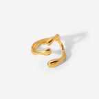 18K Stainless Steel Women's Geometric Cross Ring