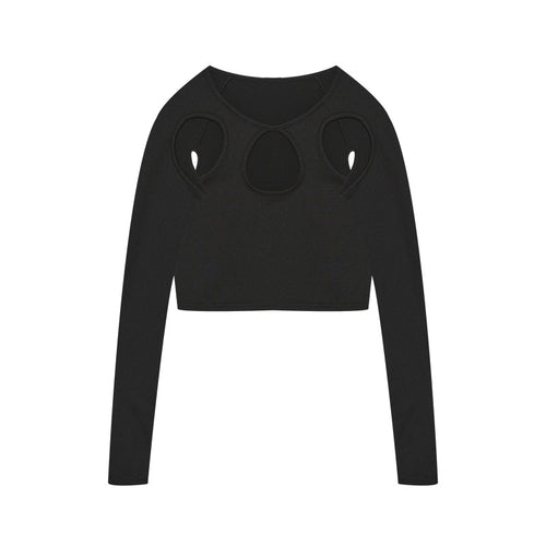 2023 Spring/Summer Women's Streetwear Long Sleeve Crop Top