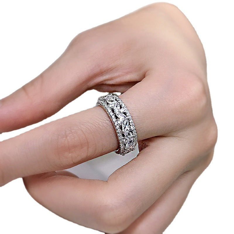 CZ Wide Band Ring for Women