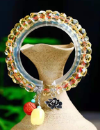 Faceted Citrine Crystal Bracelet with Charms