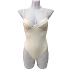 Mustard High-Cut Plunge One-Piece Swimsuit