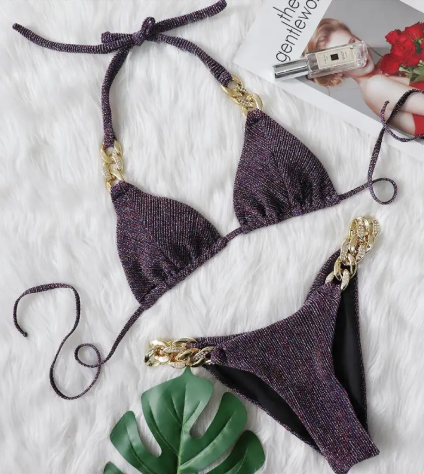 Gold Chain Triangle Bikini Set