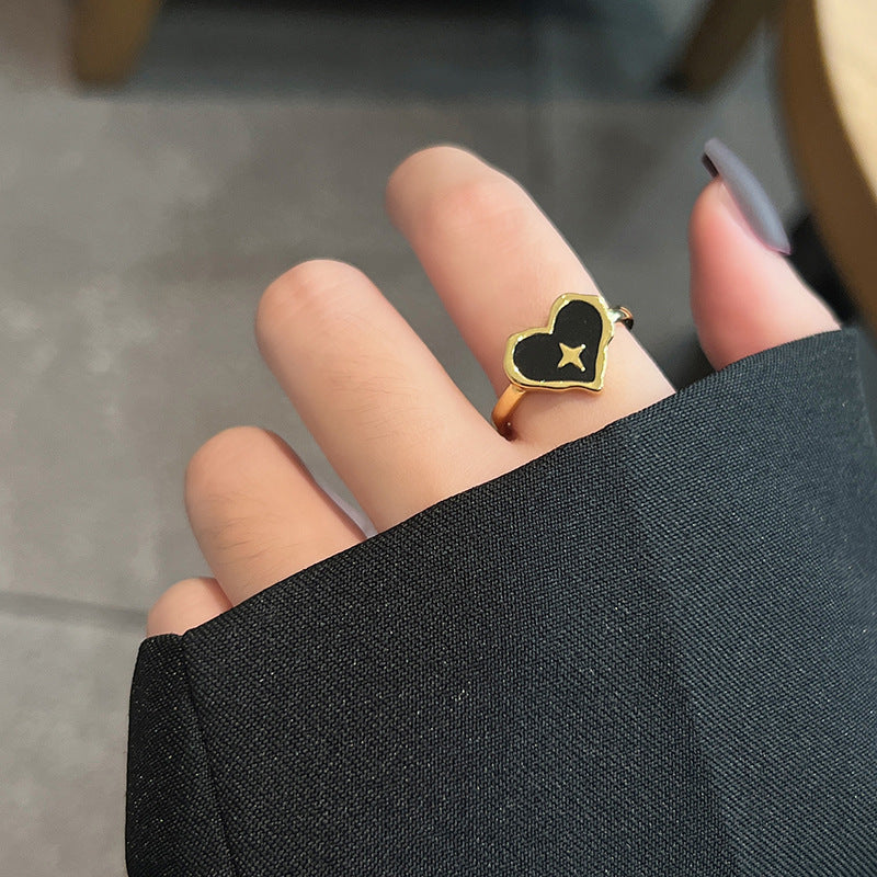 Epoxy Love Cross Open Ring - Fashion Special Interest