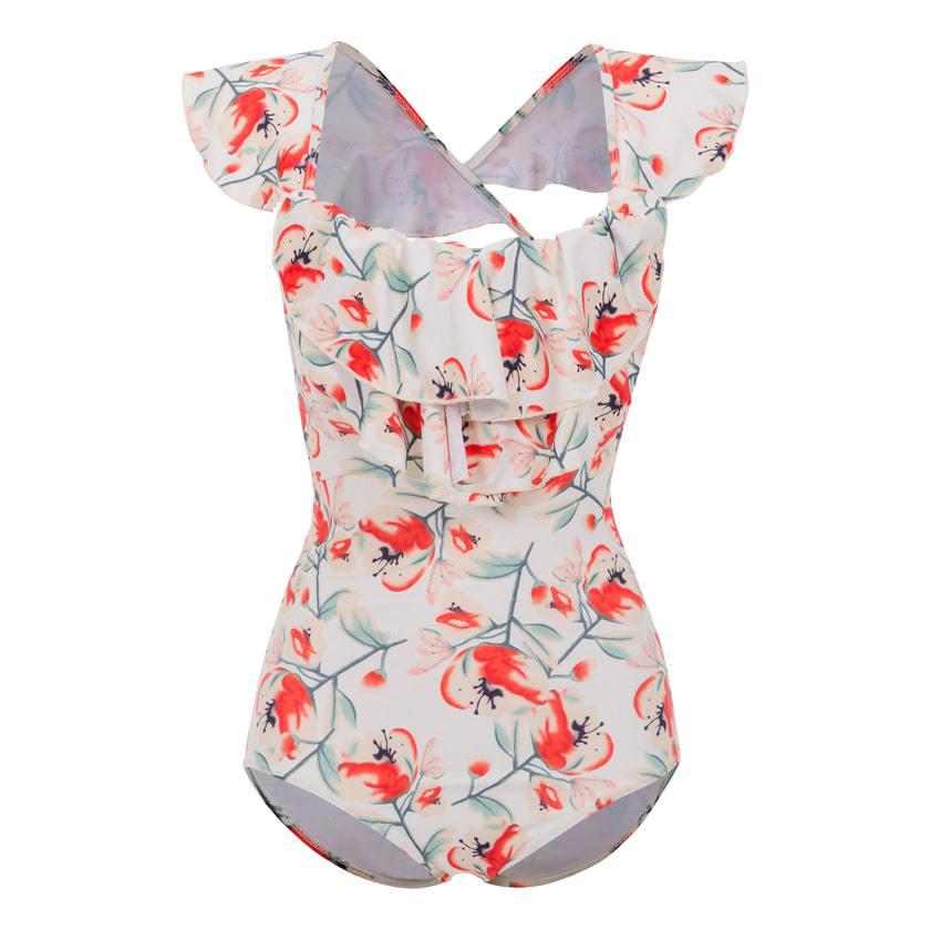 Floral Ruffle One-Piece Swimsuit