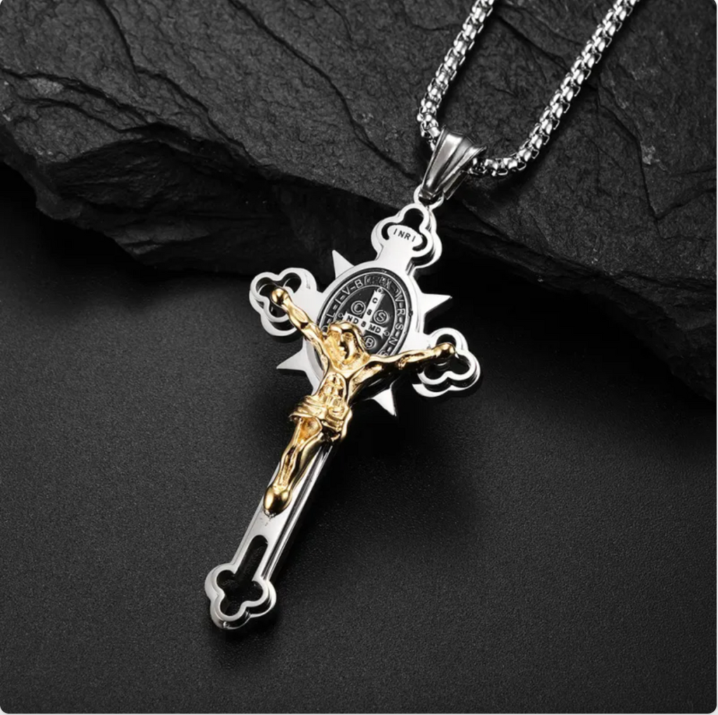 3D Stainless Steel Crucifix Cross Necklace