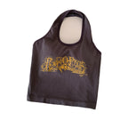Gothic Print Halter Crop Top