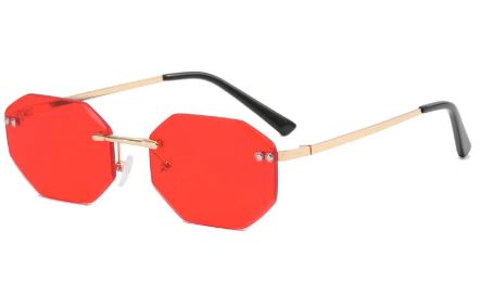 Frameless Polygon Sunglasses – Trendy Geometric Unisex Shades