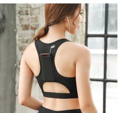 Spring Summer New Stylish Back Pocket Sports Bra Tank Top