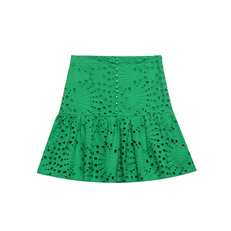 2023 Women's Hollow Neckline Crop Top & Skirt Set S33-63757