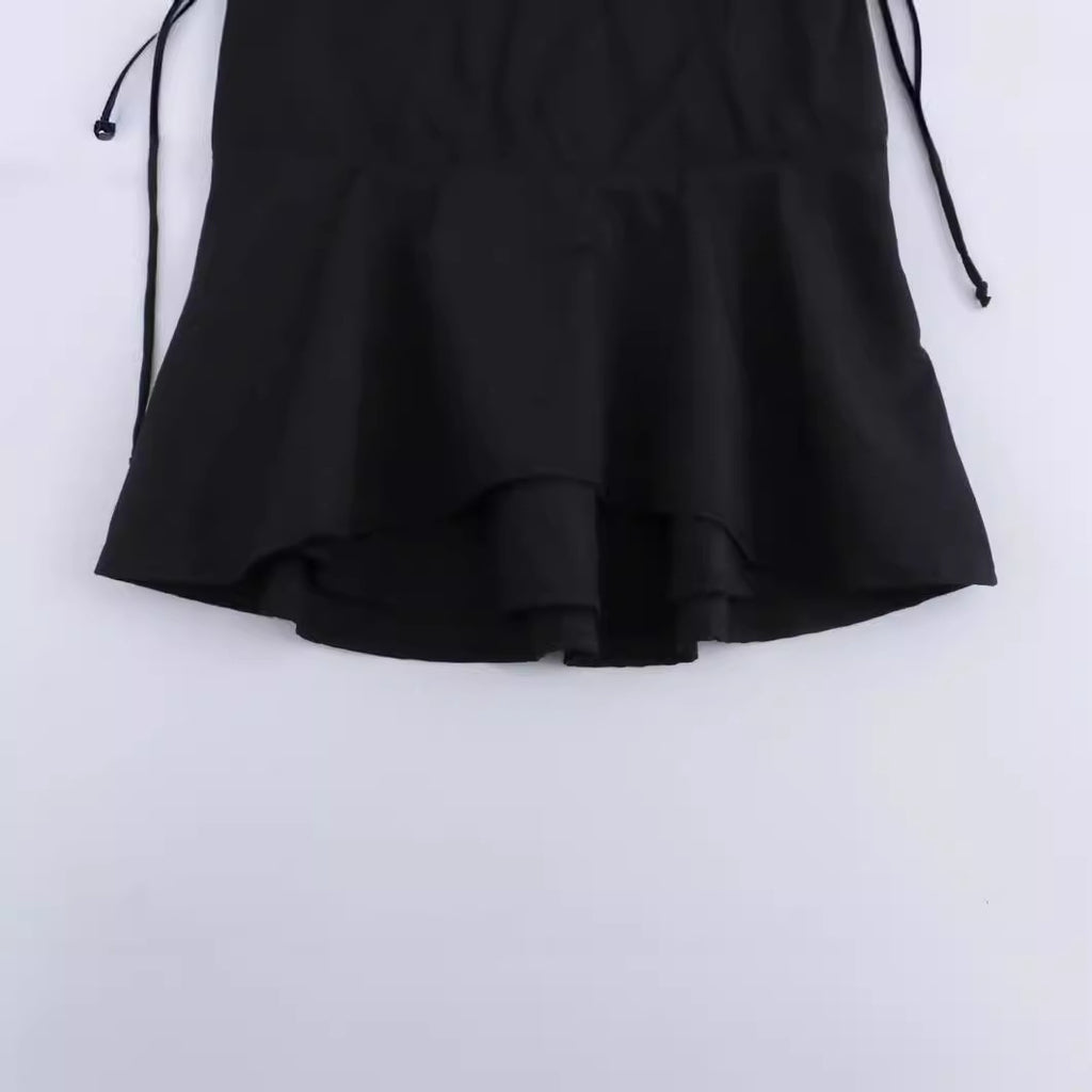 Satin Bustier Peplum Cami Top
