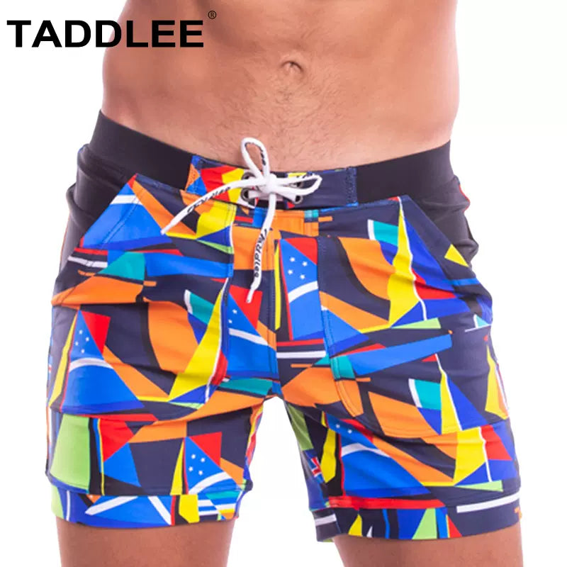 Men's Quick-Dry Comic Print Swim Shorts