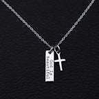 God Is Beautiful Bar and Cross Pendant Necklace